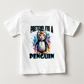 Camiseta Para Bebê Design de Gato de Pinguim Bonito para Criações Rep