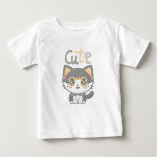 Camiseta Para Bebê Design de gato preto bonito  amante de gatos   com