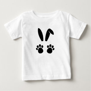 Camiseta Para Bebê Design de Halloween com orelhas de coelho e pegada