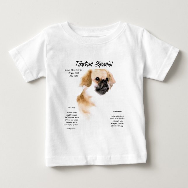 Camiseta Para Bebê Design de História de Espanhol Tibetano (Frente)