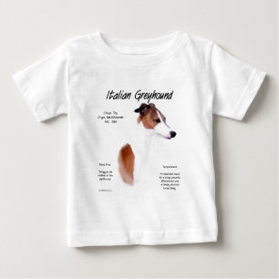 Camiseta Para Bebê Design de História de Greyhound Italiano