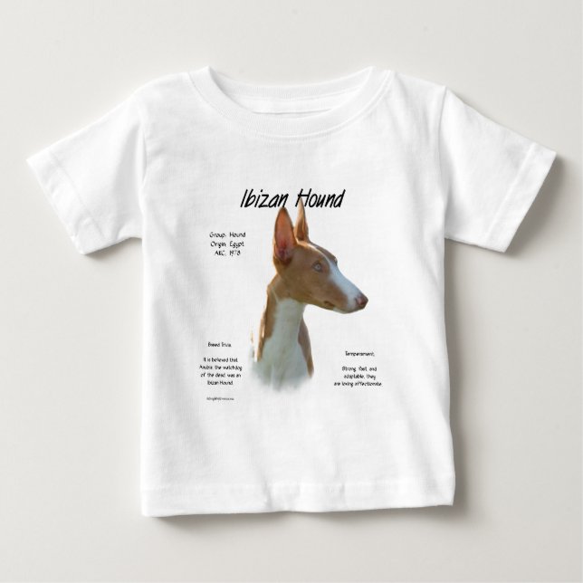 Camiseta Para Bebê Design de História de Hound Ibizan (Frente)