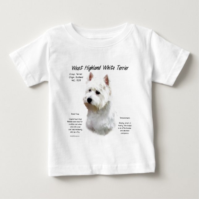 Camiseta Para Bebê Design de História do Terrier Branco da Highland O (Frente)
