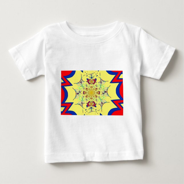 Camiseta Para Bebê Design de Impressão de Arte com Damasco Brilhante  (Frente)
