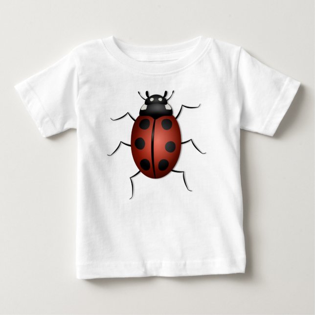 Camiseta Para Bebê Design de inseto joaninha (Frente)