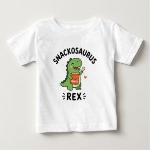 Camiseta Para Bebê Design de lanche do Snackosaurus Rex fofo dinossau