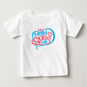 Camiseta Para Bebê Design de Ligação Especial "Minha Mãe me ama"
