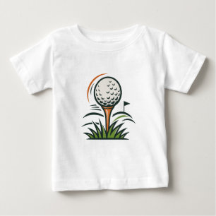 Camiseta Para Bebê Design de logotipo de esporte de bandeira de grama