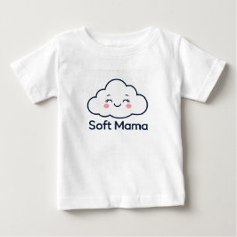 Camiseta Para Bebê Design de logotipo "Mama Macia" de Nuvem Kawaii Fo