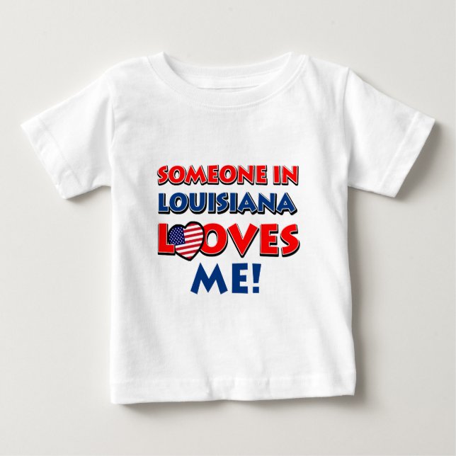 Camiseta Para Bebê Design de LOUISIANA (Frente)