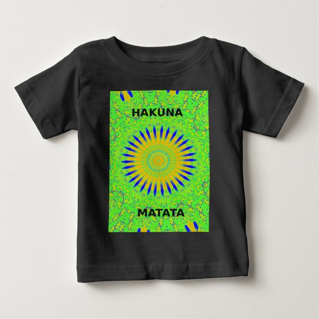 Camiseta Para Bebê Design de Motif Africano em Impressão de Arte Verd (Frente)