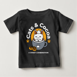 Camiseta Para Bebê Design de Mug Feriado com Cozy Cat e Cookies de Pa