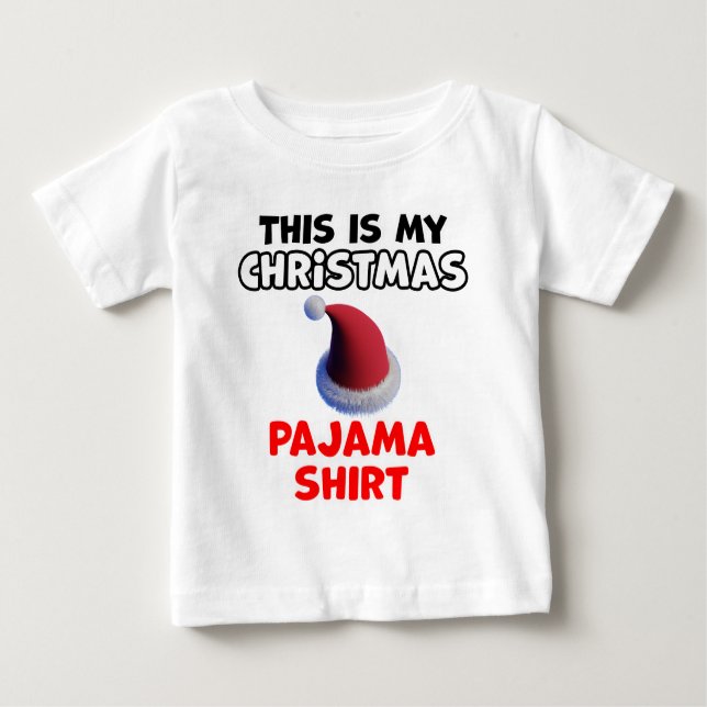 Camiseta Para Bebê Design de Natal do Pajama (Frente)