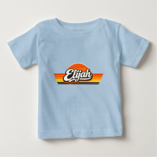 Camiseta Para Bebê Design de Nome Elijah Retro Pôr do Sol