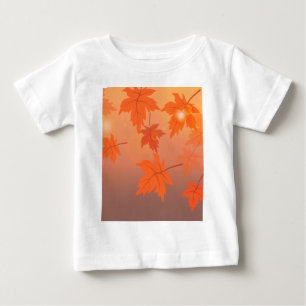 Camiseta Para Bebê Design de outono com folhas de maple e efeito de c