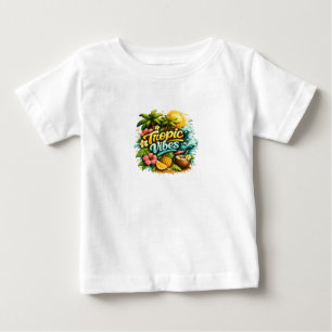 Camiseta Para Bebê Design de Paraíso Tropical Tropic Vibes