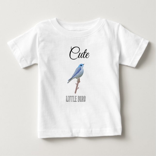 Camiseta Para Bebê Design de pássaro azul-bonito personalizado (Frente)