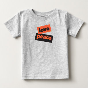 Camiseta Para Bebê Design de paz vibrante, ousada, simples e urbana