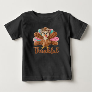 Camiseta Para Bebê Design de Peru Grato – Crochê de Fio Latch Hook S