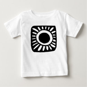 Camiseta Para Bebê design de pop em negrito preto e branco