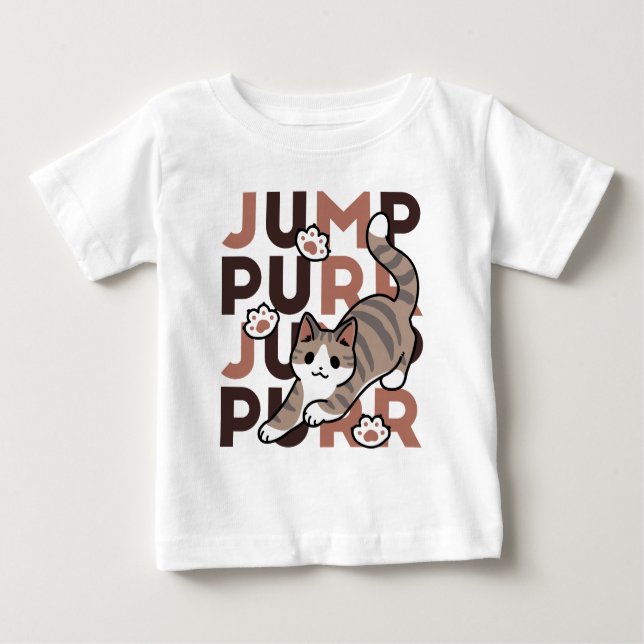 Camiseta Para Bebê Design de Salto de Gato Reprodutivo - Trabalho de  (Frente)