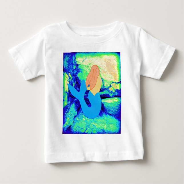Camiseta Para Bebê design de sereia (Frente)