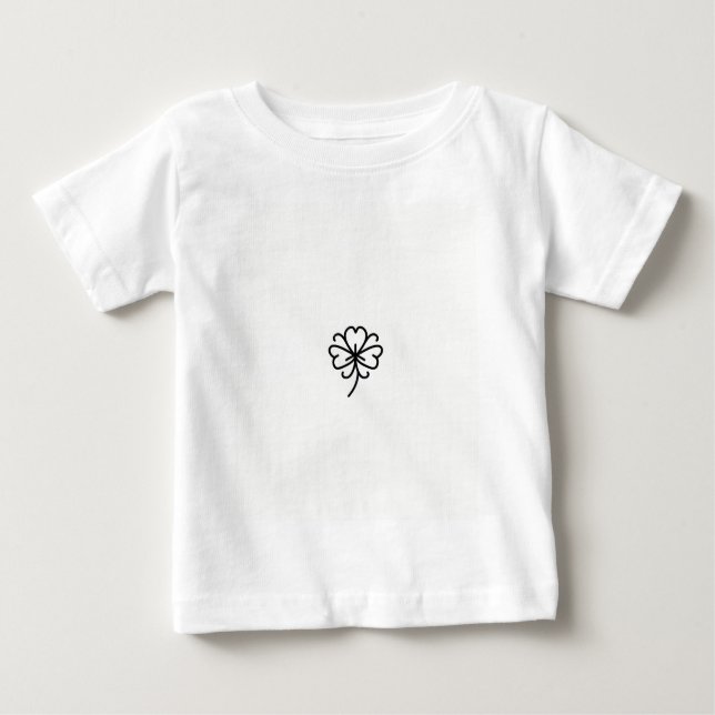 Camiseta Para Bebê Design de Shamrock Elegante para Rua. (Frente)