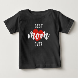 Camiseta Para Bebê Design de Texto Bonito Melhor Mãe De Coração