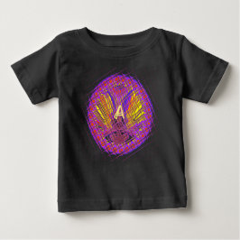 Camiseta Para Bebê Design de texto de logotipo colorido letra A