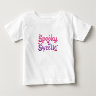 Camiseta Para Bebê Design de texto Feliz de Halloween, Docinho assust