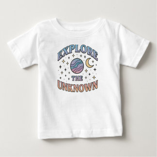 Camiseta Para Bebê Design de tipografia estética cósmica