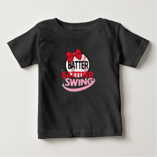 Camiseta Para Bebê Design de "Troca de Bateria de Bateria de Beisebol