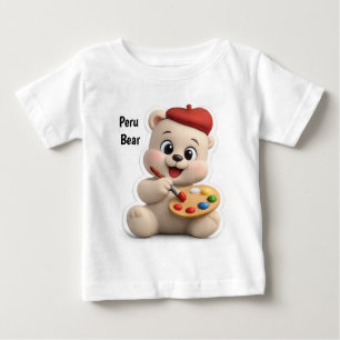 Camiseta Para Bebê Design de Urso de Pelúcia Adorável e Fofo