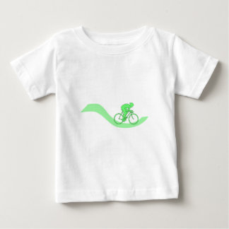 Camiseta Para Bebê Design do ciclista no verde