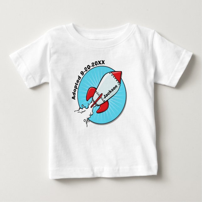 Camiseta Para Bebê Design do divertimento da adopção do navio de (Frente)