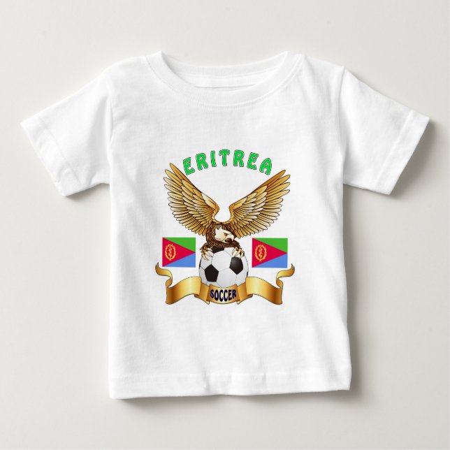 Camiseta Para Bebê Design do futebol de Eritrea (Frente)