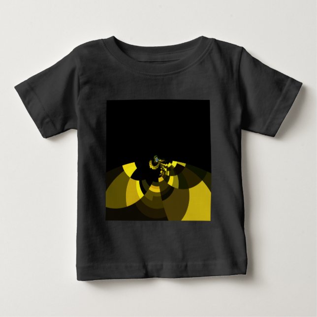 Camiseta Para Bebê Design do Gráfico de Arte de Vetor Preto e Dourado (Frente)