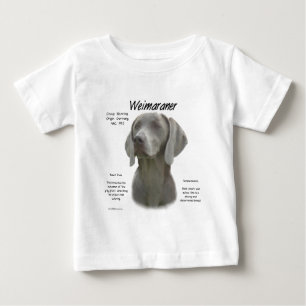 Camiseta Para Bebê Design do Histórico do Weimaraner