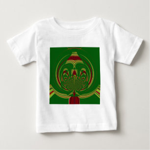 Camiseta Para Bebê Design do Padrão Floral Verde-Étnico Africano