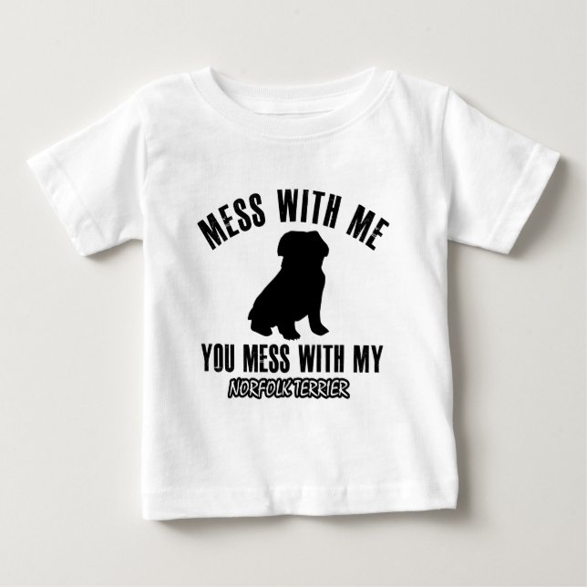Camiseta Para Bebê Design do terrier de Norfolk (Frente)
