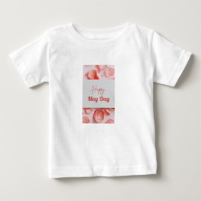 Camiseta Para Bebê design fofo de maio (Frente)