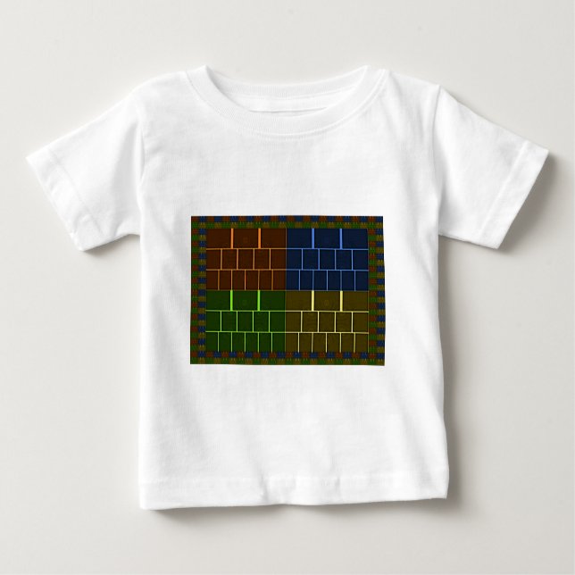Camiseta Para Bebê Design geométrica maravilhosa da cor do arco-íris (Frente)