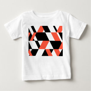 Camiseta Para Bebê Design geométrico urbano moderno, trendy, preto e
