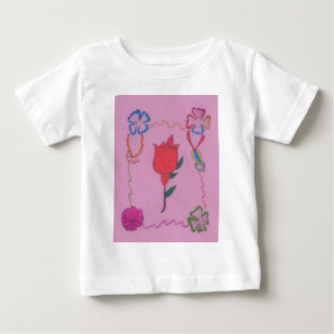 Camiseta Para Bebê Design gráfico da arte do azulejo do rosa do
