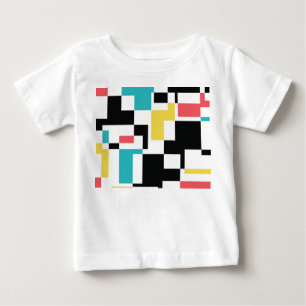 Camiseta Para Bebê Design gráfico geométrico moderno, divertido e col