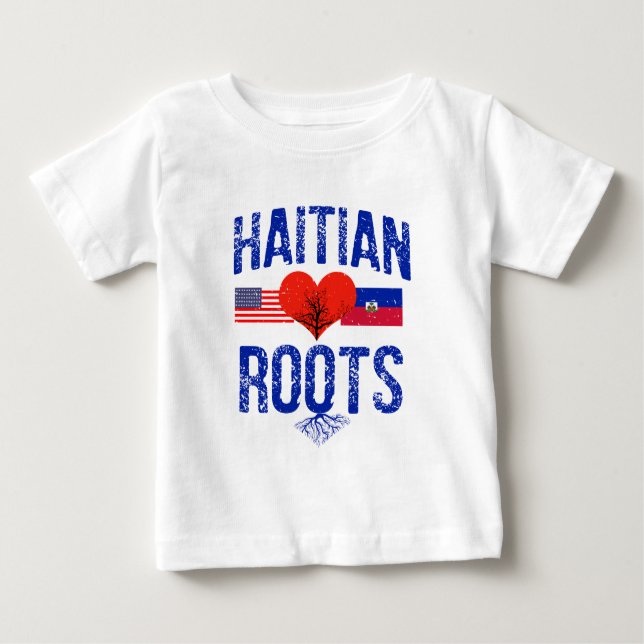 Camiseta Para Bebê Design haitiano da bandeira (Frente)