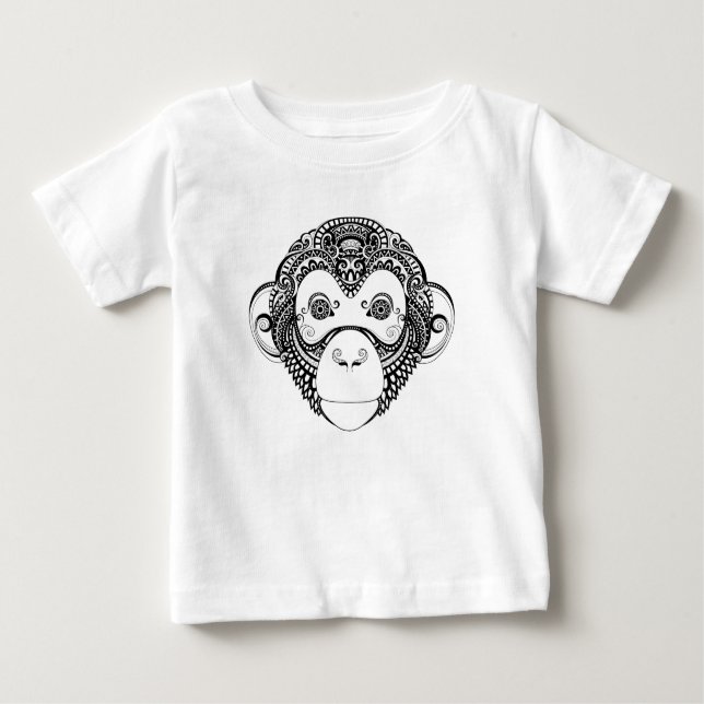 Camiseta Para Bebê Design inspirado do macaco (Frente)
