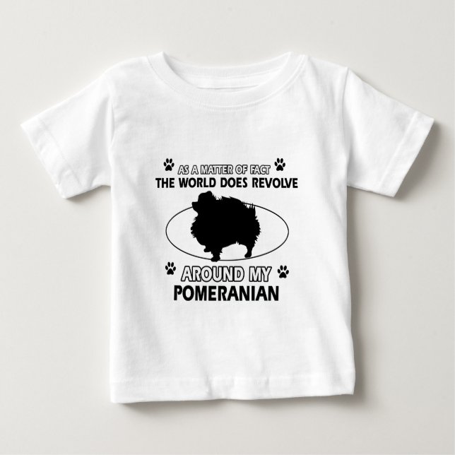 Camiseta Para Bebê design legal de POMERANIAN (Frente)