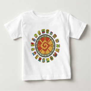 Camiseta Para Bebê Design maia do calendário