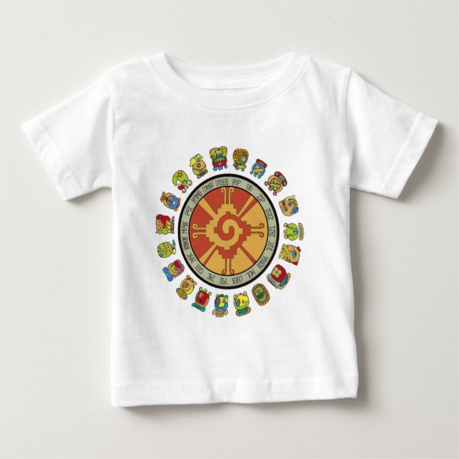 Camiseta Para Bebê Design maia do calendário (Frente)